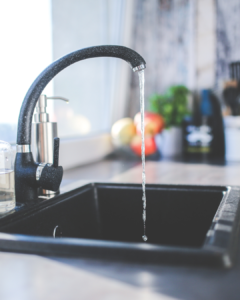 Water running from sink
