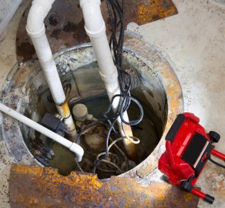 Repairing a sump pump in a basement